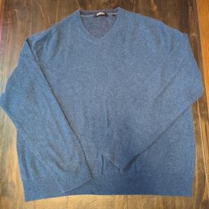 Saks Fifth Ave 100% Cashmere V-Neck Sweater Heather Camel Men's Size 2XL
